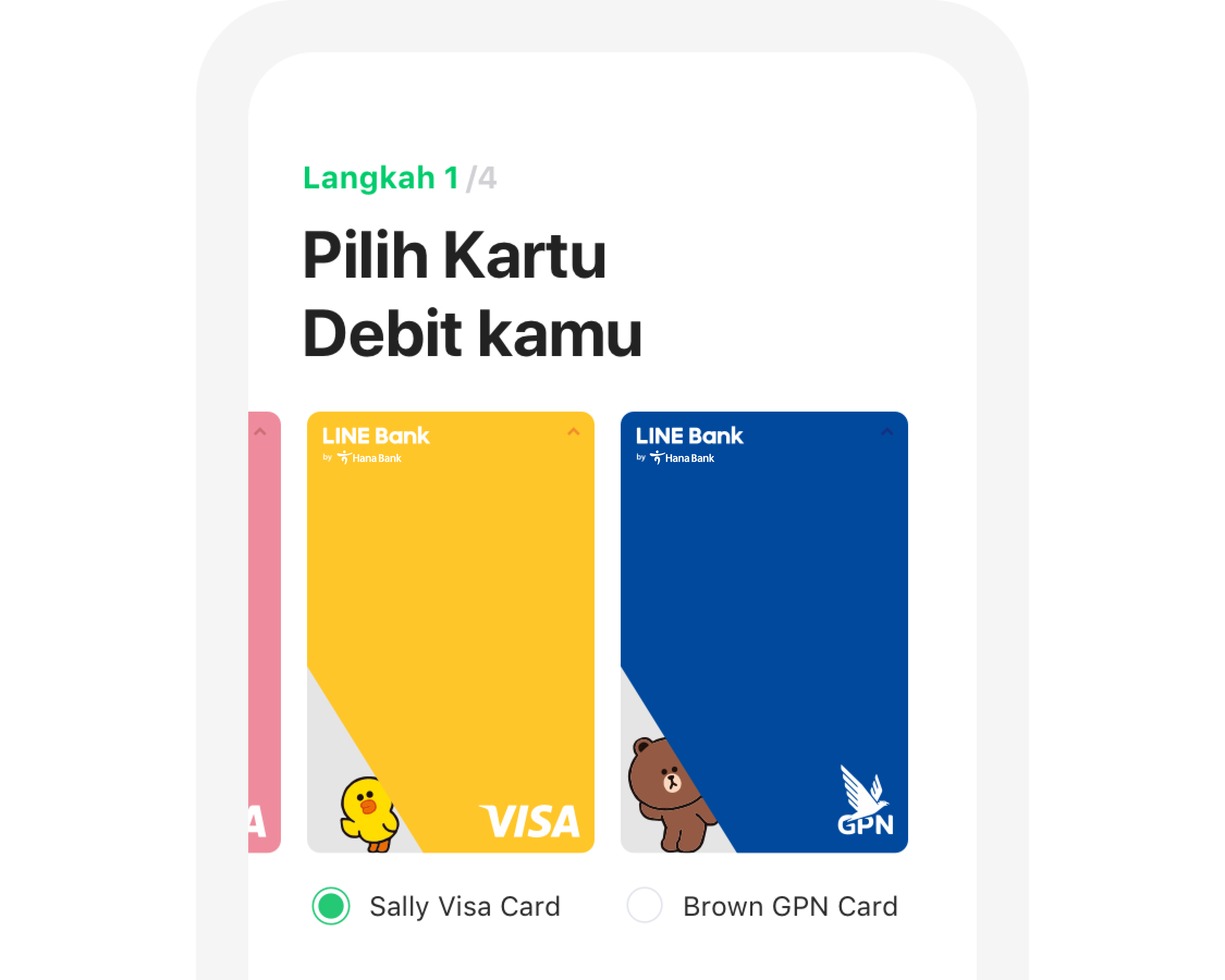 Pilihan kartu dari line bank