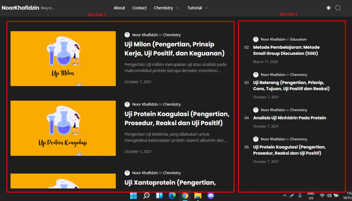 Template blogger dengan dua kolom