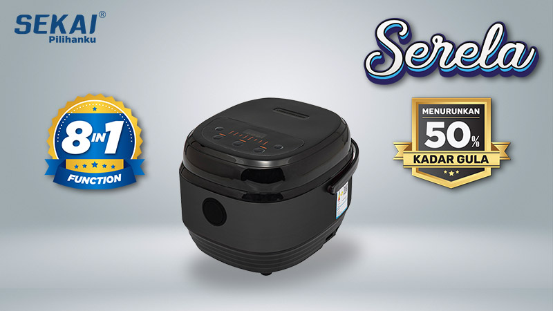 Penanak Nasi Low Sugar CMW 522 Serela Warna Hitam