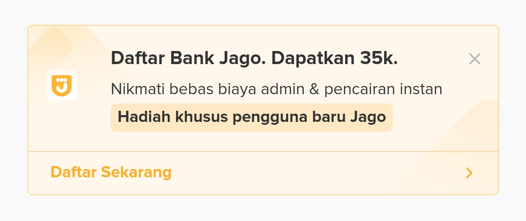 cashback bank jago dari bibit