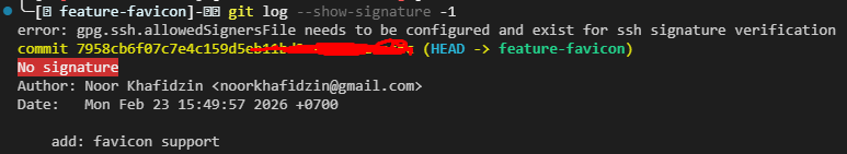 Git Error, Commit No Signature